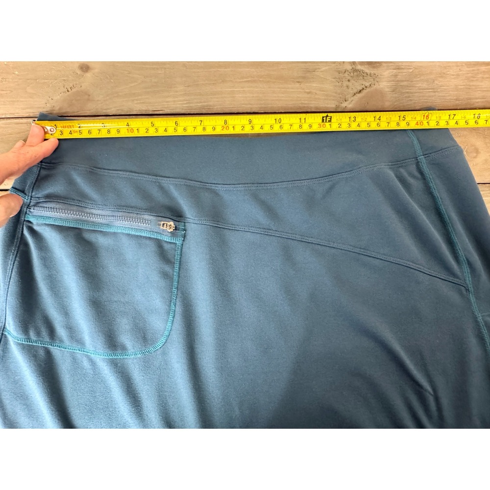 Title Nine Womens Teal Blue Athletic Skirt Zip Pocket Stretch Hiking Skirt L - Picture 5 of 6